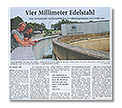 Vier Millimeter Edelstahl